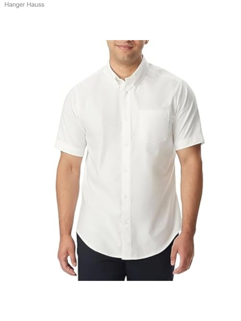 Men's Oxford Button Down Shirt Short Sleeve Cotton Blend Wrinkle-Free